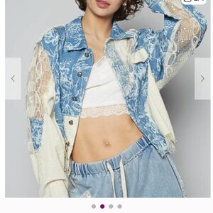 #107 POL Long Sleeve regular fit Jacket in twill with floral print